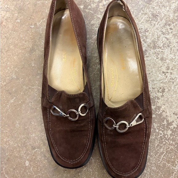 Brunate genuine suede horsebit Italian brown loafers - Picture 2 of 10